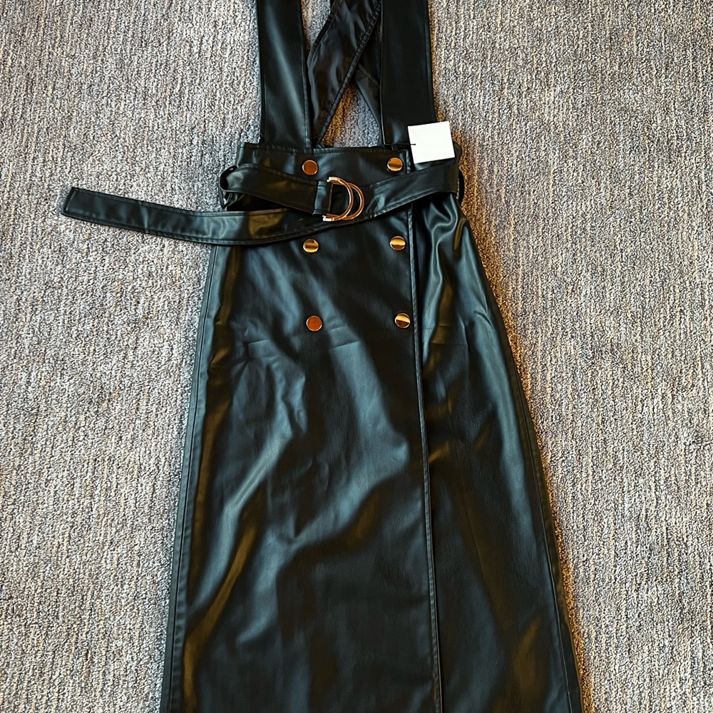 Zara Black Leather Skirt with Belt